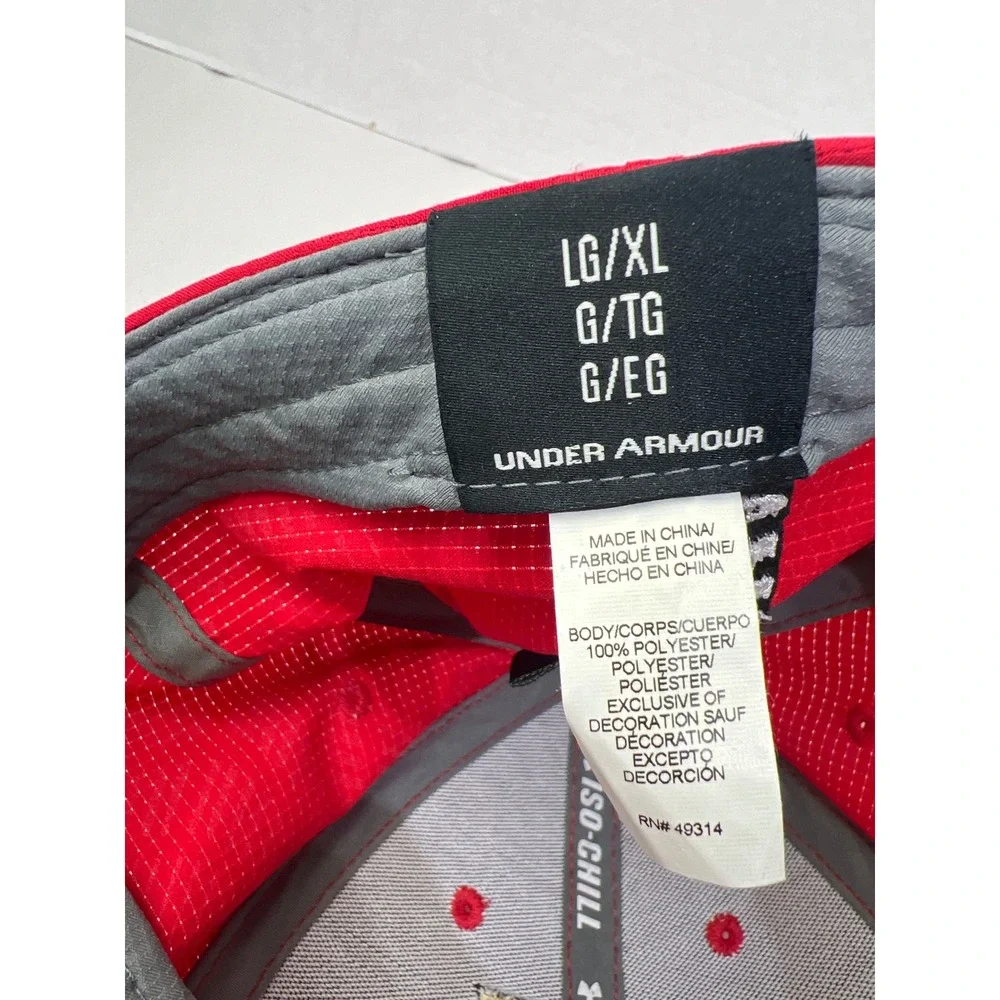 Under Armour Maryland Terrapins Hat L/XL Red Iso-Chill Fitted Cap #1508